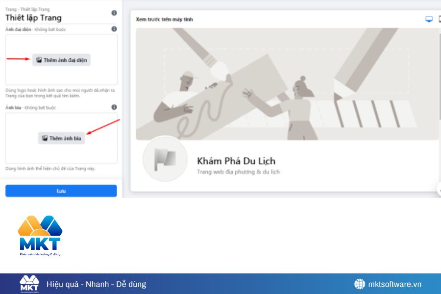 Thêm avatar, ảnh bìa thể hiện rõ sản phẩm