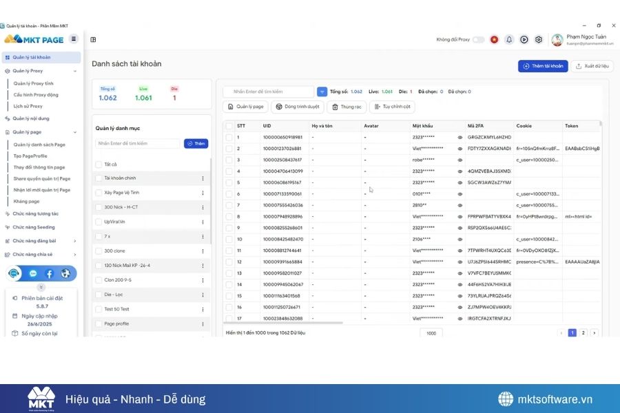 Kiểm tra mức độ tự động hóa và giá thành của công cụ
