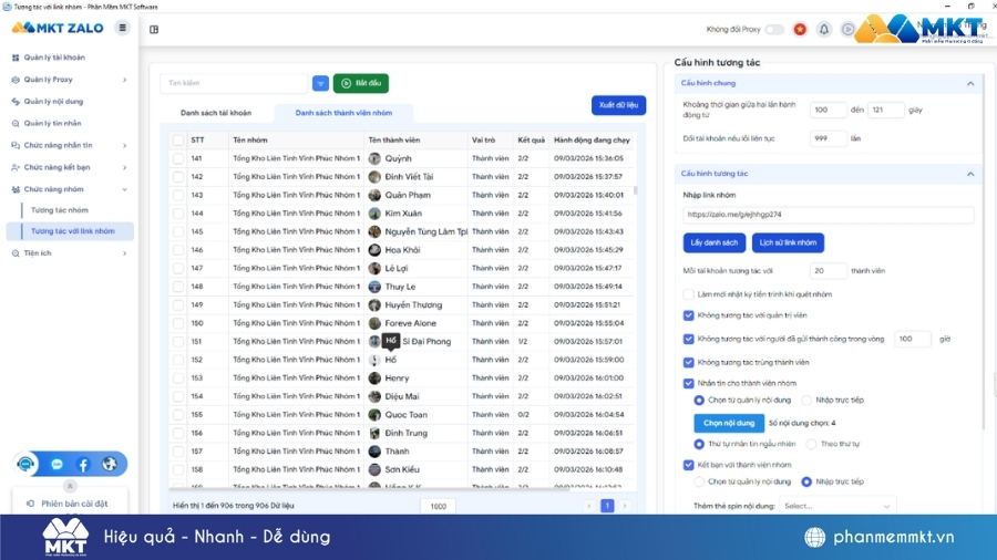 Anh Kiên ấn tượng với chức năng tương tác các thành viên mà không cần join nhóm Zalo của MKT Zalo
