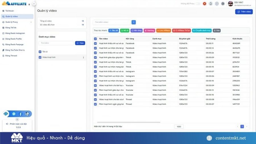 Phần mềm MKT Affiliate