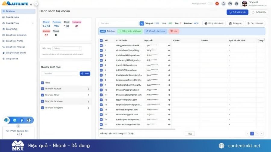 Phần mềm MKT Affiliate