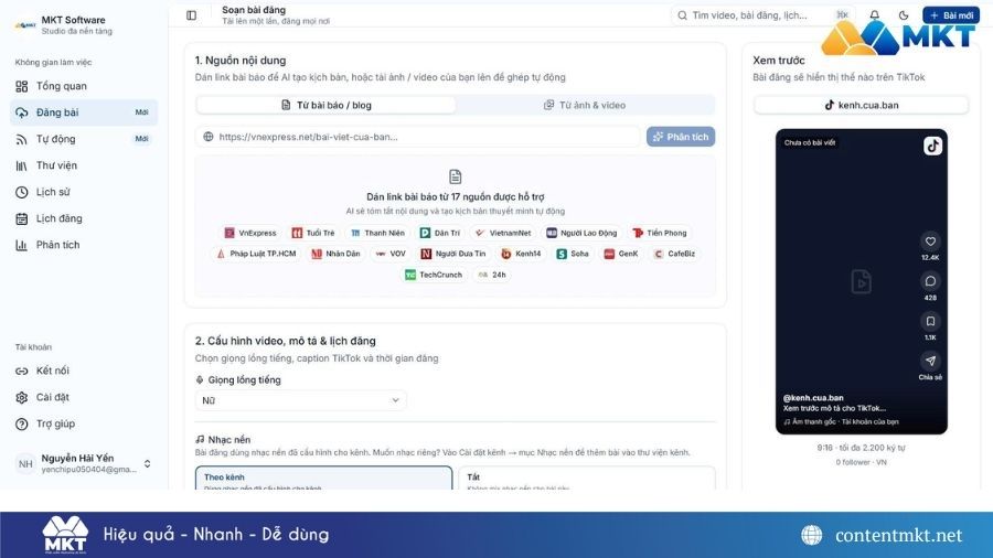 Đăng TikTok tự động